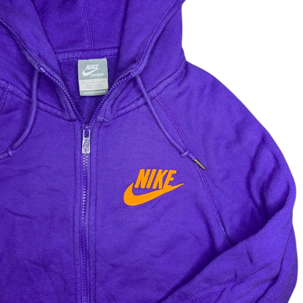 Vintage Nike Limitless Chest Purple Full Zip Hoodie Sweatshirt Women's Small Y2K